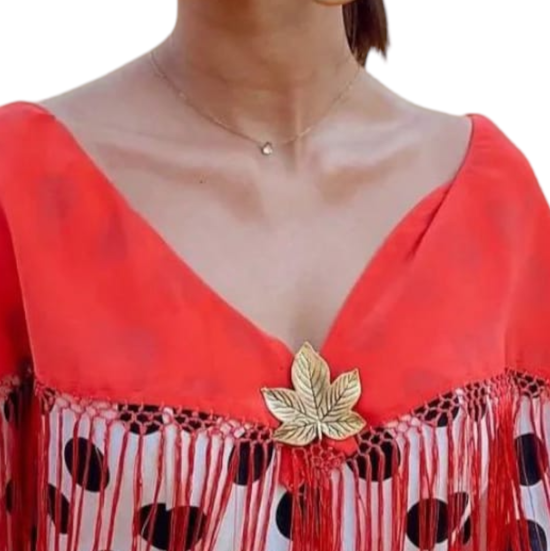 Broche hoja oro